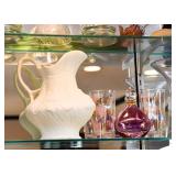 Bisque Pitcher, Bar Glasses, Perfume Bottle