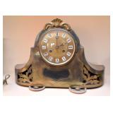 Vintage Brass Art Nouveau Mantle Clock