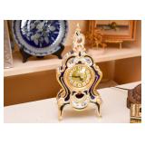 Hand Painted Porcelain Table / Desk Clock