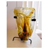 Abstract Face Art Glass Candle Holder