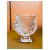 Lalique Crystal St. Cloud Acanthus Leaf Footed Vase