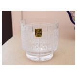 Czech Frosted Art Glass / Crystal Bowl (Dekor Zagreb Rucni Rad)