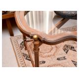 Vintage Wood Occasional / Cocktail Table with Glass Top