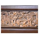 Vintage Chinese Hand Carved Teak Secretary Desk