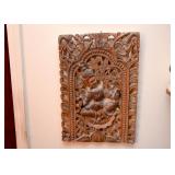 Thai Carved Teak Wood Wall Panel 