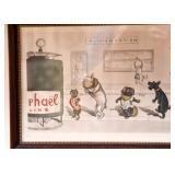 Vintage French Dogs Drawing, Signed 
