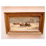 Framed Original Oil on Canvas,  Winter Scene, Signed Orloff 