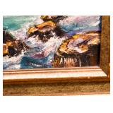 Framed Original Seascape Painting, Signed by Artist