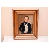 Small Antique Oil On Board Portrait Painting, Signed Scheffet