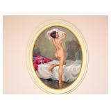 Oval Framed Original Artwork, Nude