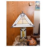 Mission Style Stained Glass Table Lamp