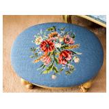 Vintage Needlepoint Footstool