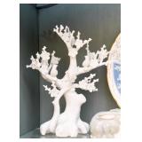 White Porcelain Cherry Blossom Tree Figurine