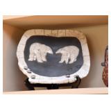 Pottery Plate with Polar Bears