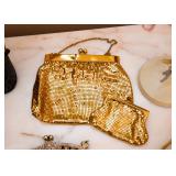 Gold Mesh Handbag & Coin Purse