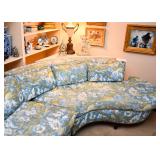 Vintage Curved Sectional Sofa (Floral Upholstery)