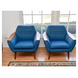 SOLD--Lot #302, Pair of Mid Century Modern Tufted Lounge Chairs, $400 EACH