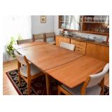 BUY IT NOW! Lot #307, Mid Century Modern Teak Dining Table (Pull-Out Leaves), $400