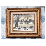 Oil Painting of Ducks on Pond by H. Hargrove, Signed