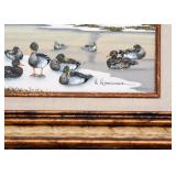 Oil Painting of Ducks on Pond by H. Hargrove, Signed