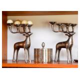 Metal Reindeer Candle Holders, Tea Caddy