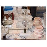 Vintage Tiered Pedestal Server