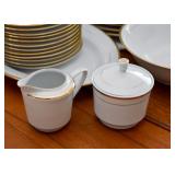 Set of White China with Gold Accents