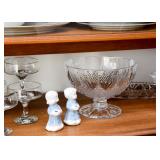 Boy & Girl Candle Holders, Pressed Glass Pedestal Bowl