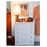 Vintage Light Blue & White Chest of Drawers