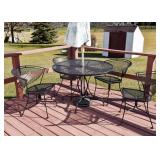 Wrought Iron Patio Dining Table & 4 Chairs