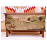 Hand Painted Trunk / Chest, Hunting Scene