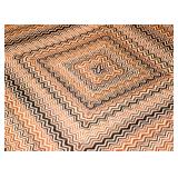 Large Upholstered Ottoman, Wood Base