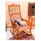 Vintage Rattan Back / Seat Rocking Chair (needs repair)