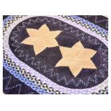 SOLD--Lot #313, Judi Boisson Handmade Primitive Braided Rug (Radiant Star), $125