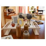 Breakfast in Bed Tray, Picture Frames, Wooden Cow Sculpture