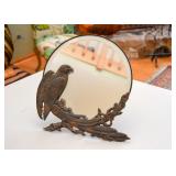 SOLD--Lot #342, Vintage Metal Parrot Shaving / Vanity Mirror, $75