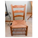Antique Ladder Back Chair with Rush Seat