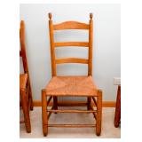 Antique Ladder Back Chair with Rush Seat