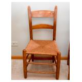 Antique Ladder Back Chair with Rush Seat