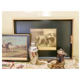 Decoupage Horse Serving Tray, Cocktail Shaker