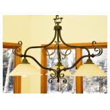 Iron 3-Light Chandelier with Glass  Shades