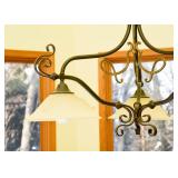 Iron 3-Light Chandelier with Glass  Shades
