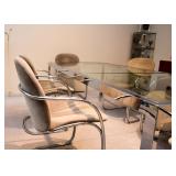 BUY IT NOW! Lot #102, MCM Chrome Dining Table w/ 6 Chairs & 2 Leaves, $1,000