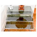 BUY IT NOW! Lot #104, MCM Chrome Nesting Tables with Smoky Glass, $300