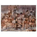 Framed Original Artwork - Watercolor by Doris White, Signed & Dated 1958