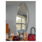 Large Oval Silver Framed Mirror