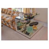 Mirrored Double Decker Console Table 
