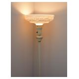 Vintage Floor Lamp with Pretty Glass Shade
