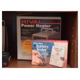 Rival Power Heater, Radio Shack Battery Tester