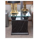 Contemporary Glass-Top End Table